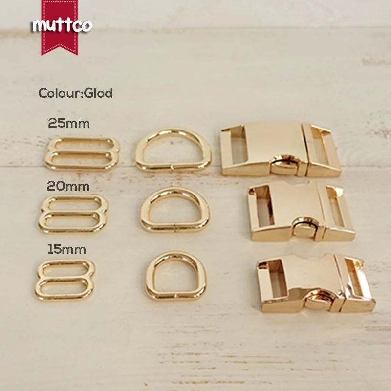 10 juegos de hebilla de Metal chapada en aleación de Zinc, anillo D ajustable para collares de perro DIY, 15mm, 20mm, 25mm, accesorios para mascotas de tres colores - imagen 4