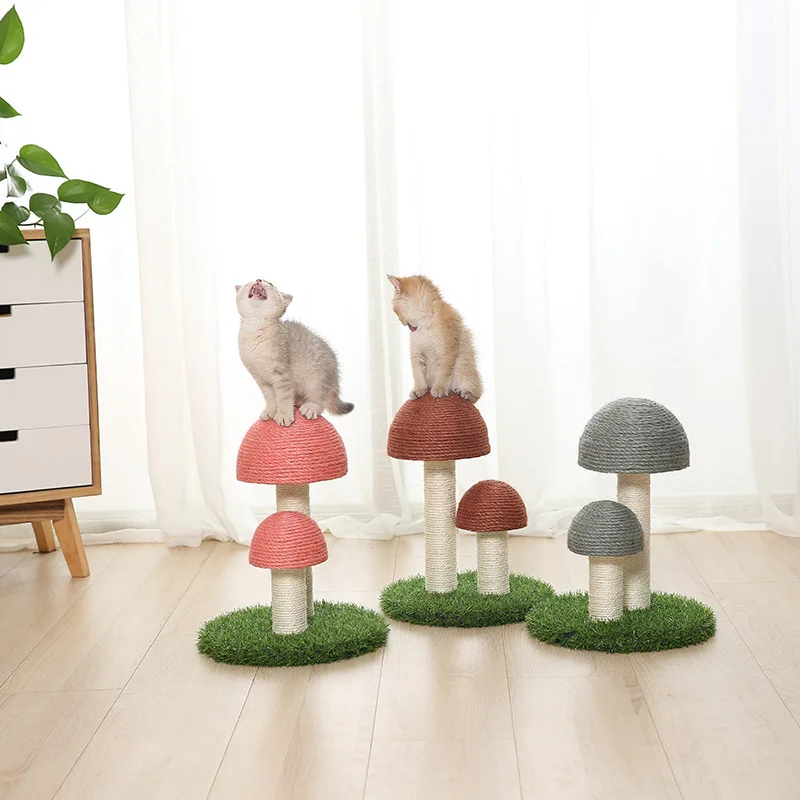 Poste rascador para gatos, árbol de Sisal para gatos, seta, torre para gatos, garra de molienda, juguetes, tablero rascador para gatitos, Protector de muebles, rascador para mascotas - imagen 2
