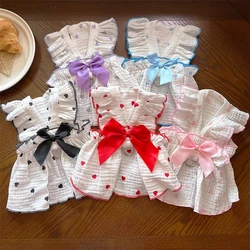 Vestido ligero verano para perros Chihuahua Bichon lazo corazones