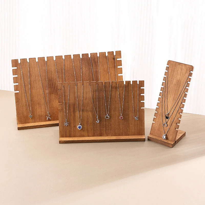 Marco de collar de madera de nogal, marco de presentación de joyería en forma de L, soporte para colgante, accesorios de presentación de joyería para almacenamiento de joyería - imagen 2