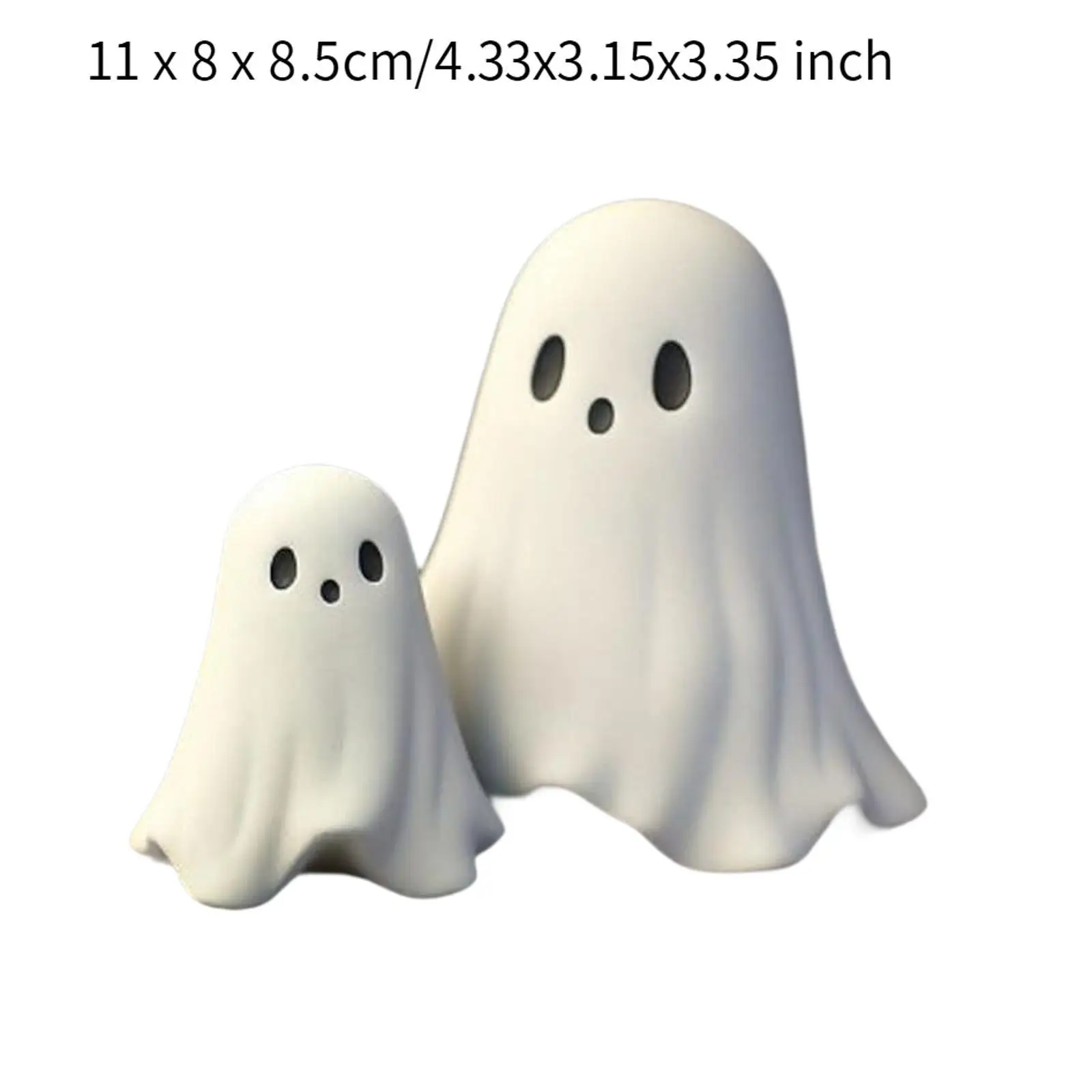 2 Pieces Cute Ghost Figurines Halloween Decoration Tabletop Ornaments for Entrance Desk Table Centerpiece Living Room Fireplace