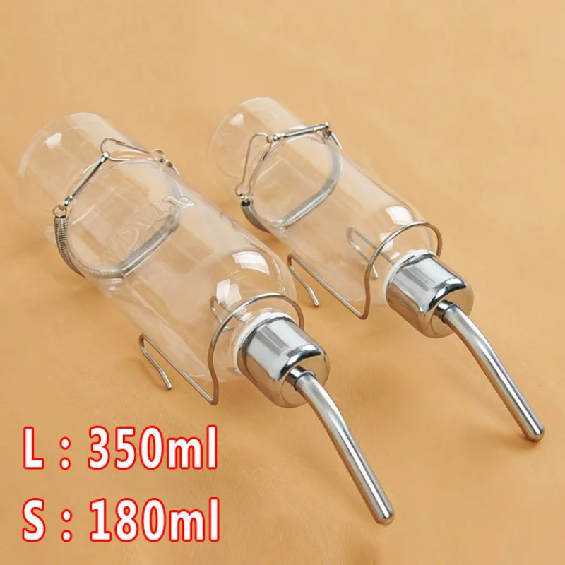 Botella de plástico para beber hámster, dispensador de botellas de agua para conejitos, conejillos de indias, conejo, ardilla, alimentador para mascotas pequeñas, 180ML/350ML - imagen 3