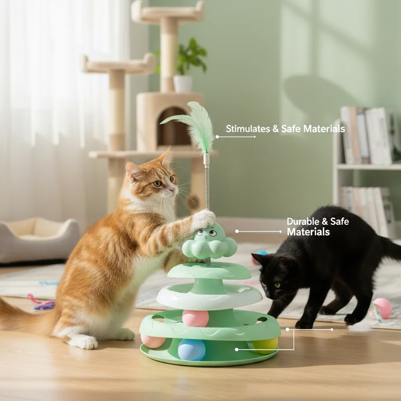 Varita teaser con pluma y bola para gatitos – Juego interactivo - imagen 4