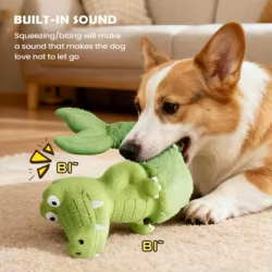 Juguetes para perros chirriantes de larga duración, juego seguro y suave, juguetes para perros resistentes para cachorros, animales, interior, exterior, hogar, aburrimiento diario
