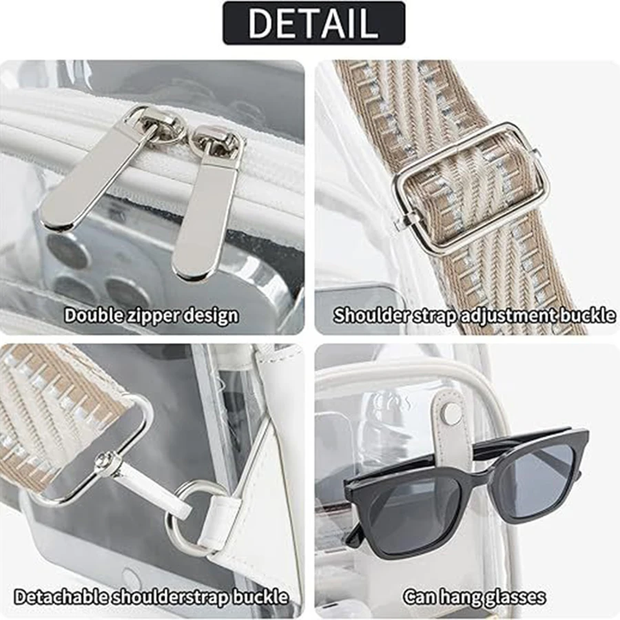 Bolso transparente de la honda del PVC, bolso crossbody de la jalea de la moda, bolso impermeable del pecho para el acontecimiento del concierto de la playa del viaje