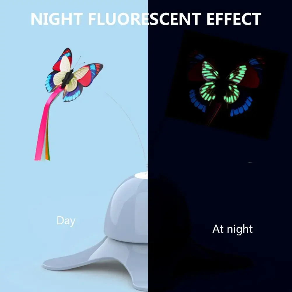 Juguete electrónico para gato, palo interactivo de mariposa, ejercicio automático inteligente y divertido, juguete giratorio eléctrico para gatito - imagen 3