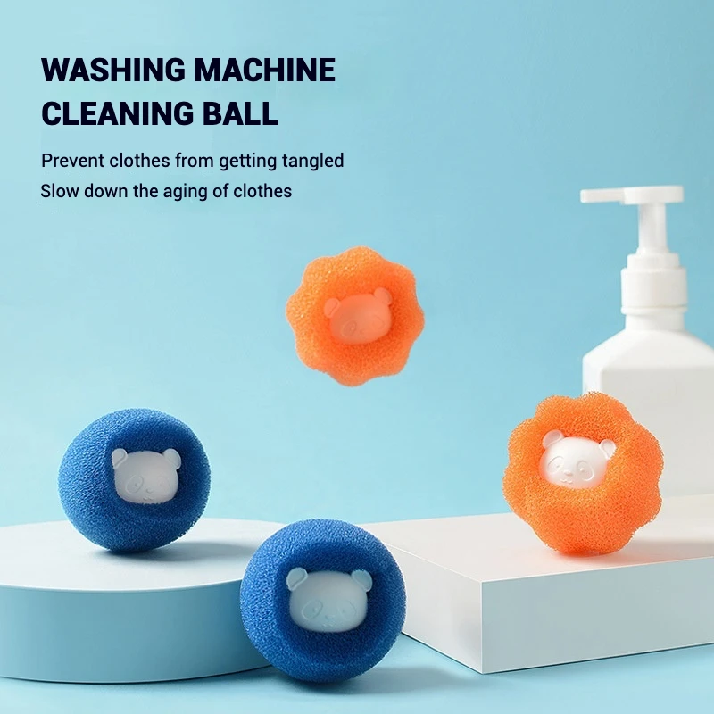 Lavadora de bolas de depilación para mascotas, recogedor de pelo de lavandería reutilizable, bolas de limpieza adhesivas para pelo de perros y gatos, suave en tela