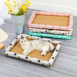Alfombrilla de ratán refrescante para perros pequeños y gatos