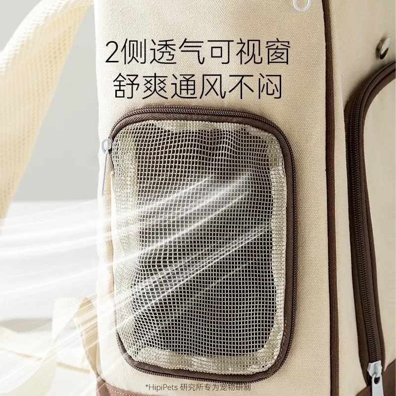 Nueva mochila transpirable para gatos, mochila para gatitos, perros pequeños, bolsa de pecho para salir, mochila portátil, transportador de mascotas - imagen 2