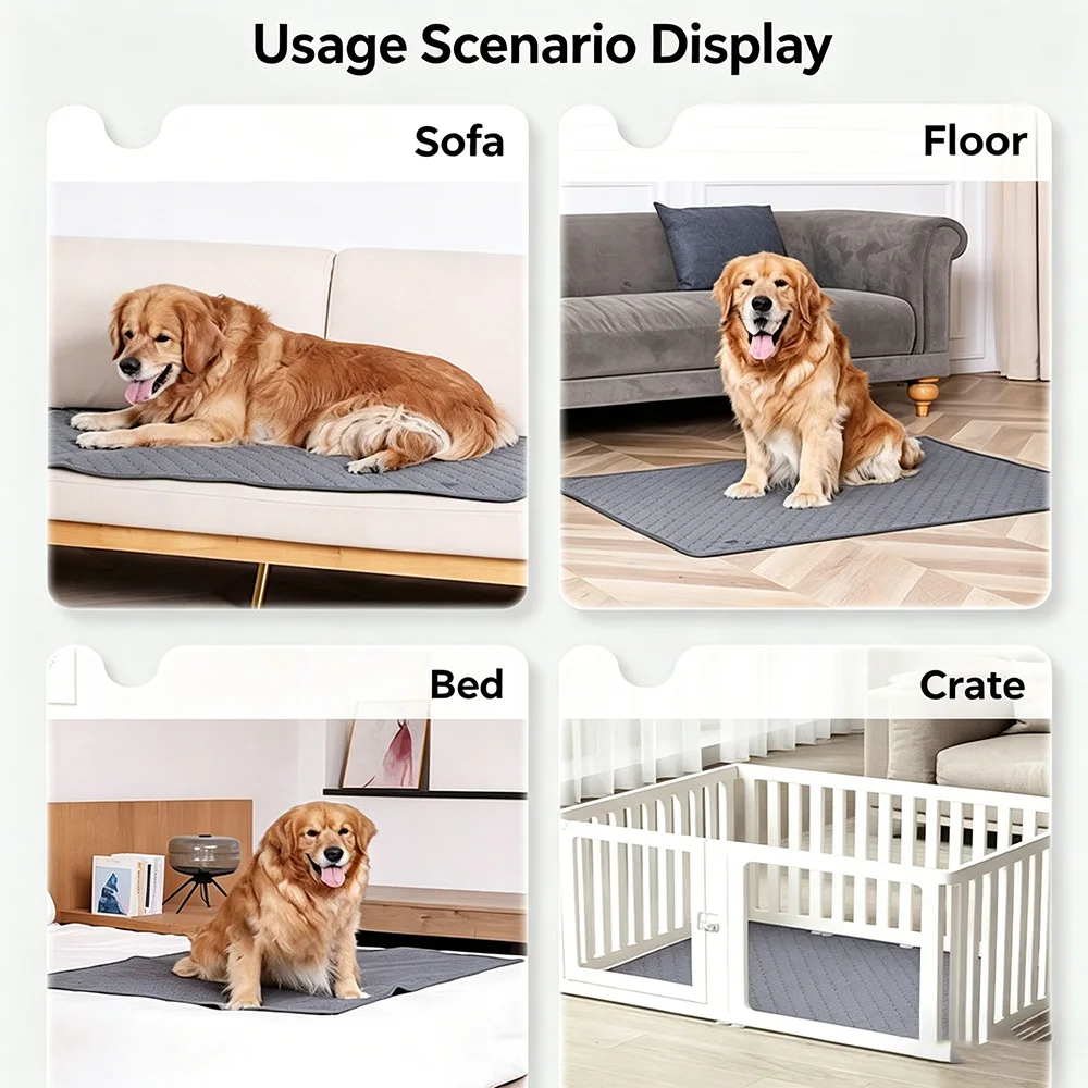 Alfombrilla absorbente lavable para perros y gatos – Antideslizante reutilizable - imagen 5