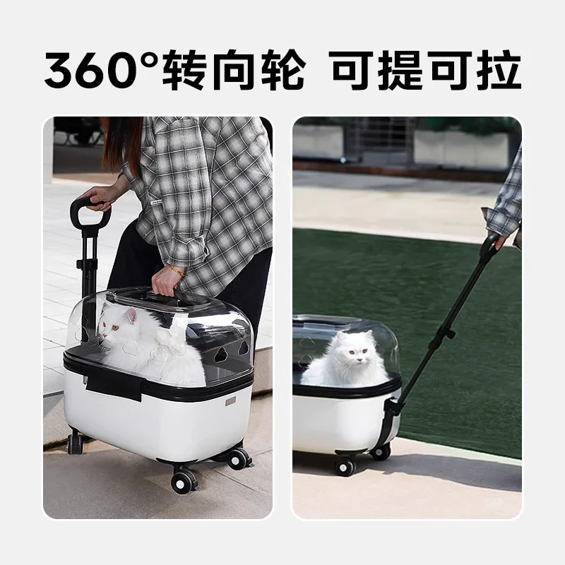 Transportín con ruedas para gatos y perros plegable transpirable - imagen 3