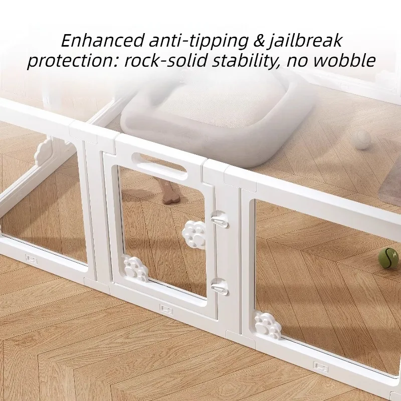 Valla transparente para perros pequeños con puerta - recinto seguro - imagen 3