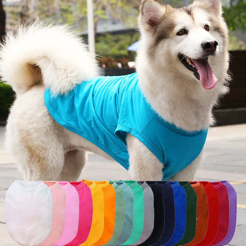 Ropa de algodón de pelo dorado para perros y gatos, chaleco de entrenamiento para mascotas de tamaño mediano y grande - imagen 3