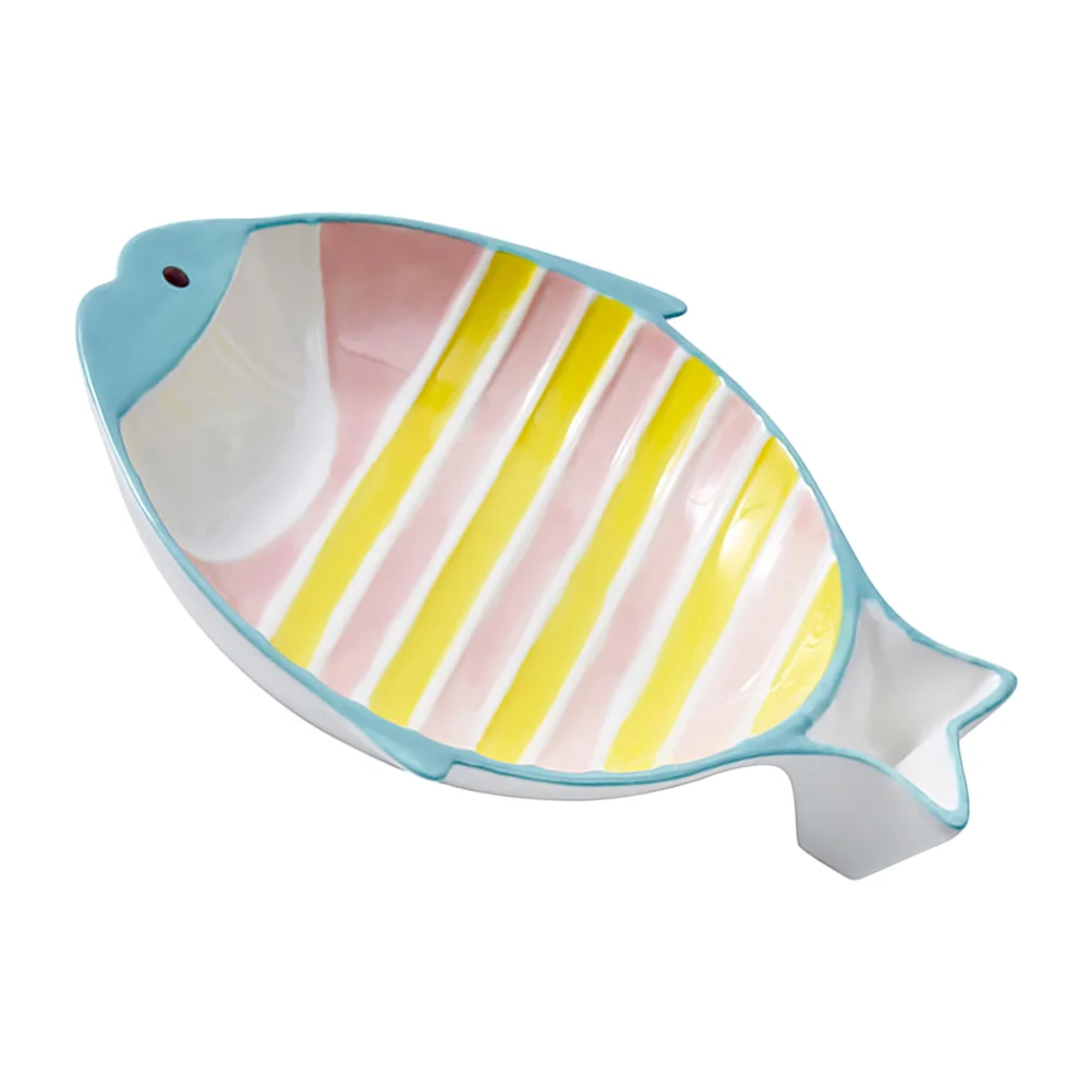 Cuenco multifunción con forma de pez para mascota, cuenco de cerámica para perros y gatos, plato para cachorros, vajilla lavable, accesorios para mascotas - imagen 5