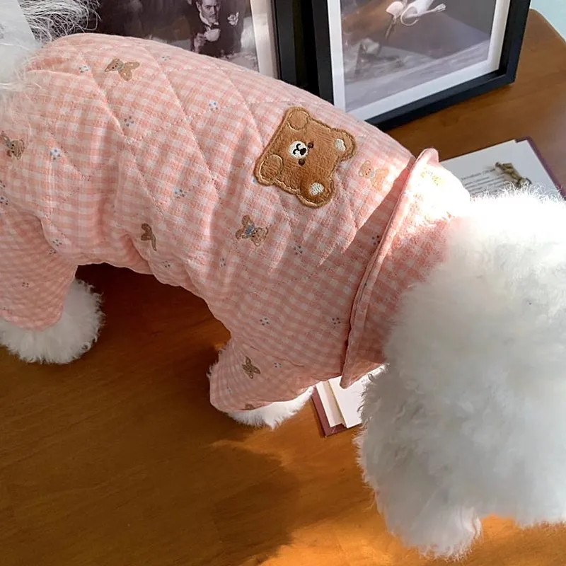 Chaqueta para perro, ropa cálida para cachorros, abrigo para mascotas de cuatro patas, ropa acolchada de algodón grueso, pijamas para el hogar para Chihuahua Yorkshire