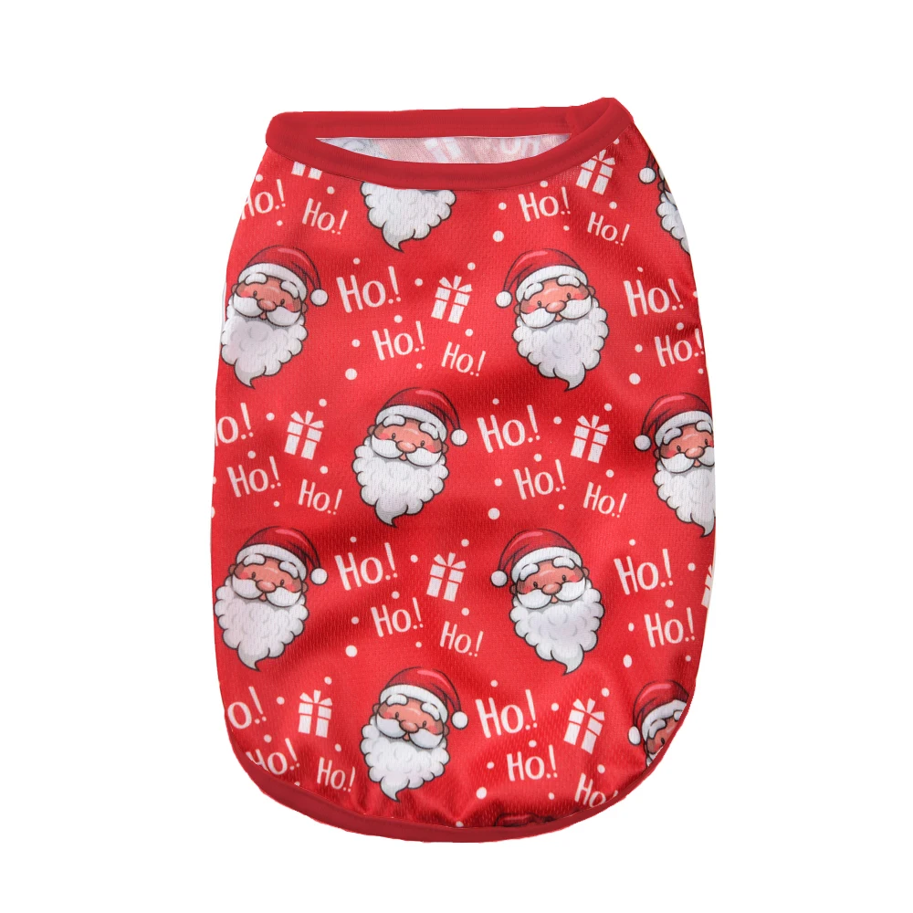 Ropa de Navidad para perro, chaleco con estampado de pata de hueso de Papá Noel, abrigo para perros pequeños y medianos, gatos, Chihuahua, Yorkies, disfraces de Bulldog Francés - imagen 4