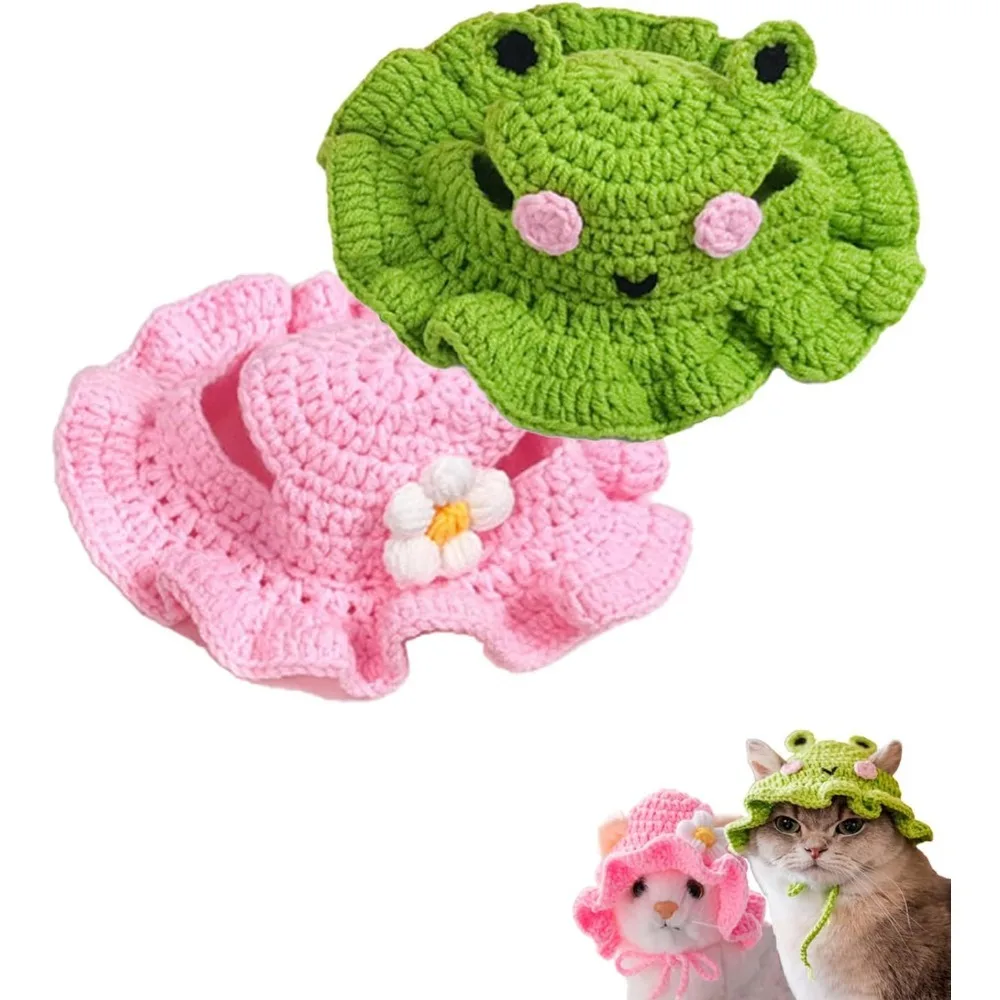 Gorro de punto con diseño de dibujos animados para perro, gorro suave para gato, sombrero de conejo, disfraz de fiesta de Navidad y Halloween, accesorios para cachorros y gatitos