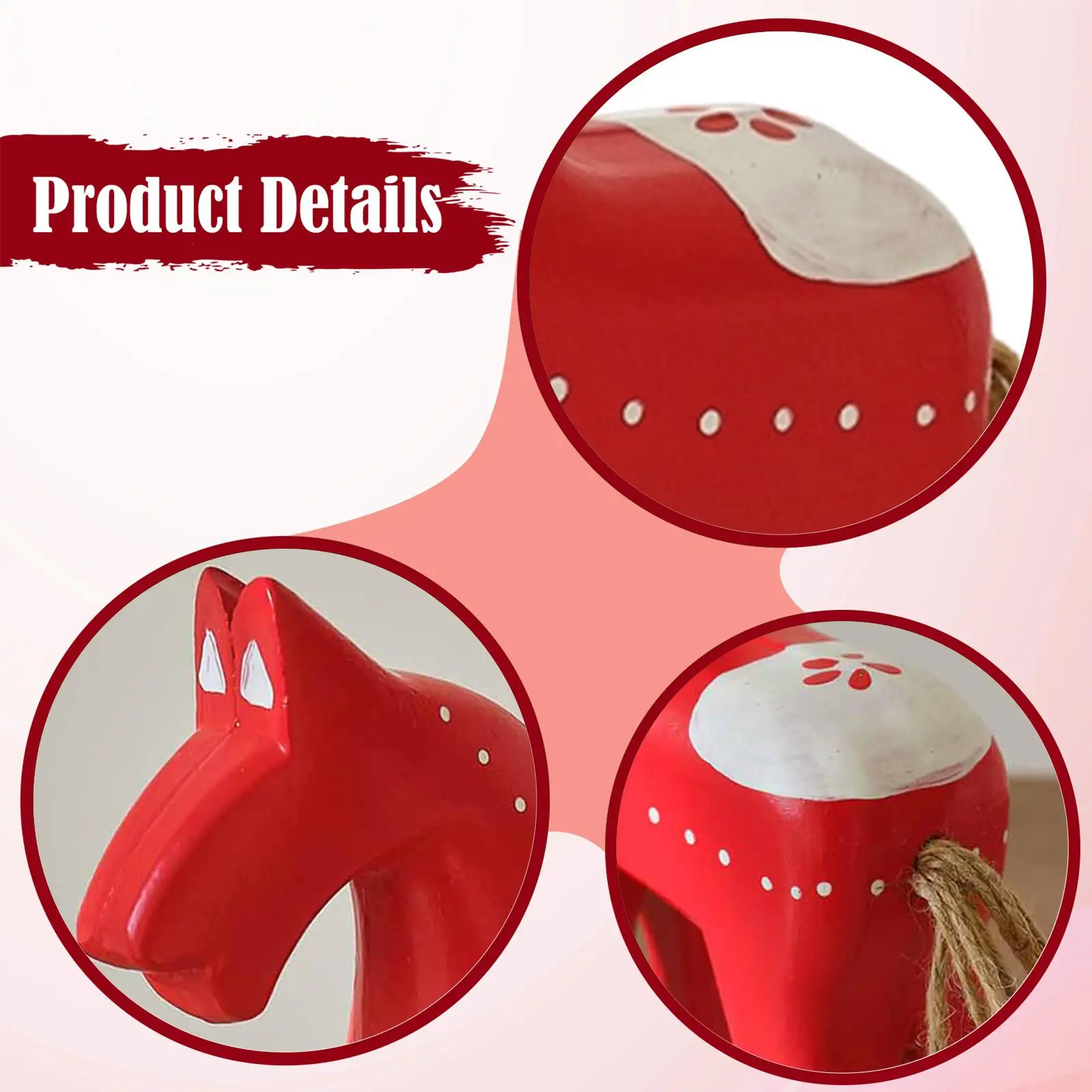 Wooden Horse Statue Figurine Collectible Desk Figure Minimalist Desktop Table Ornament for Shop Cabinet NightStand Bedroom