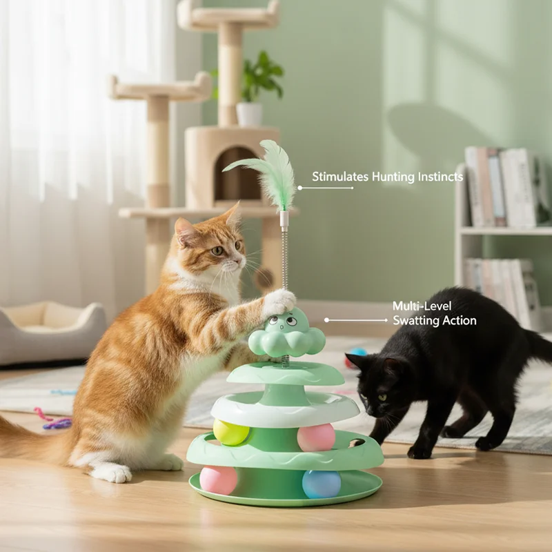 Varita teaser con pluma y bola para gatitos – Juego interactivo - imagen 3