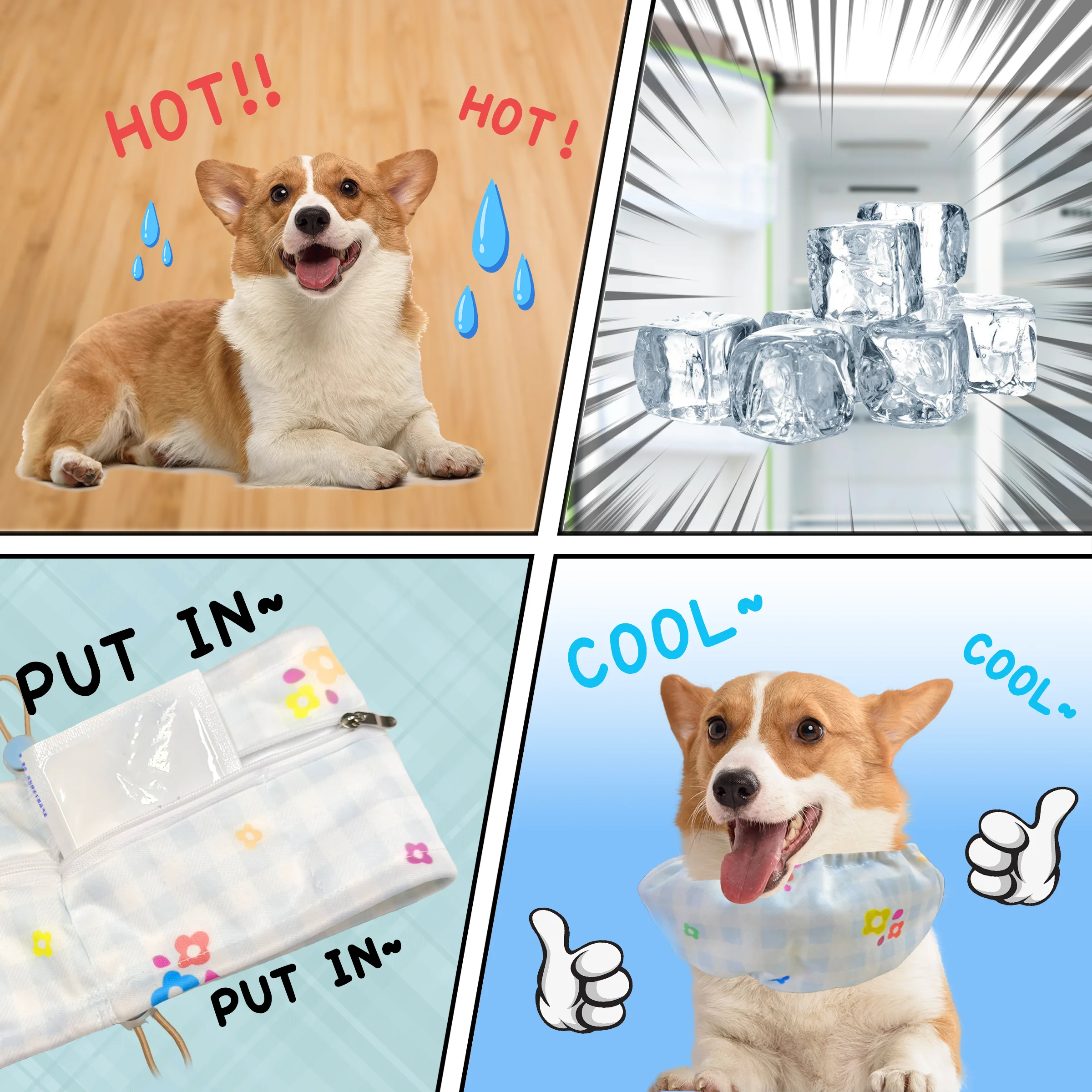 Collar refrigerante para perros y gatos – bufanda de hielo fresca