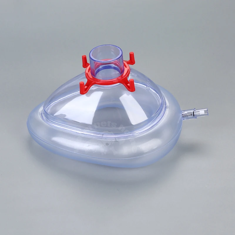 Mascarilla de anestesia de PVC esterilizada desechable resuscitar máscaras faciales para adultos niños animales 6 tamaños - imagen 5