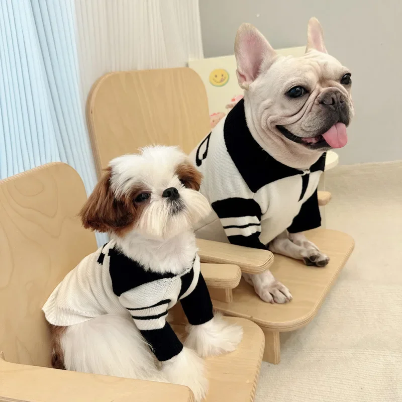 Abrigo de punto con cuello de otoño/invierno para mascotas, suéter Schnauzer, suéter Base bonito, suéter para perros pequeños y gatos, ropa para perros pequeños - imagen 3