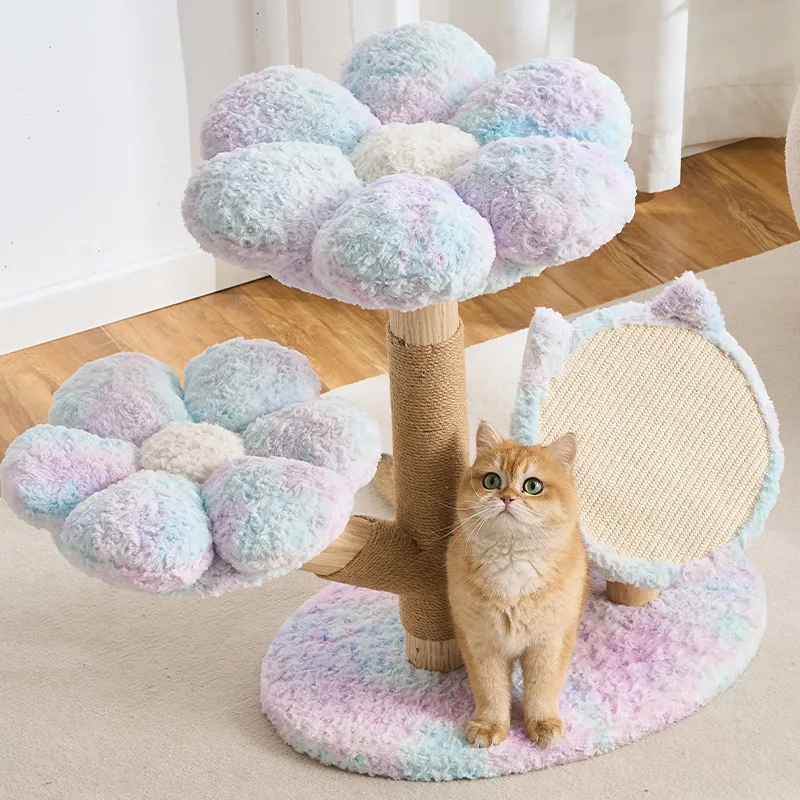 Torre rascador de madera para gatos compacta para pisos pequeños - imagen 5