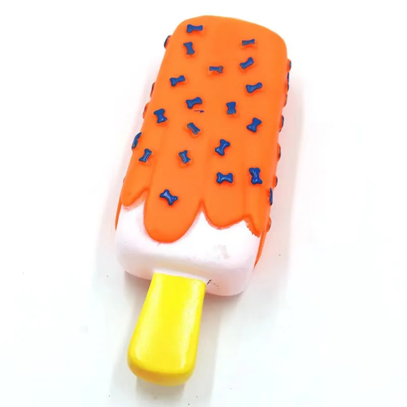 Juguete masticable chirriante para perros, juguete interactivo de entrenamiento con forma de helado para la dentición de cachorros, alivio del estrés, suministros para mascotas - imagen 5