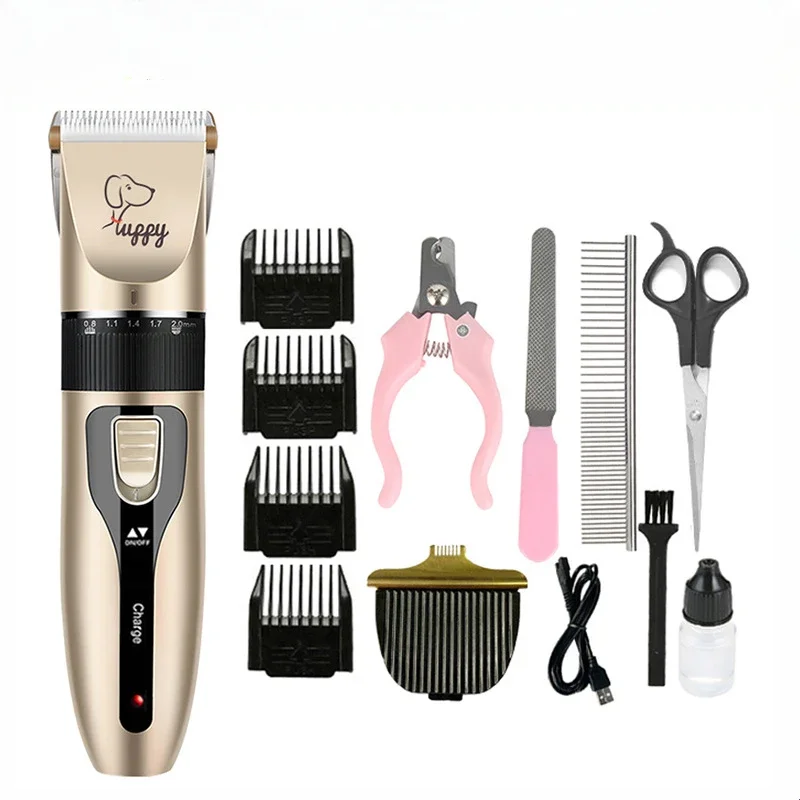 Juego de recortador de pelo eléctrico para perros y gatos, suministros de productos para mascotas, recortador de pelo, limpieza de aseo, accesorios para cortadora de pelo