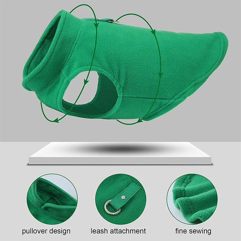 Chaleco de lana para perro, jersey para clima frío, chaqueta acogedora para perro, ropa cálida para cachorros, chaleco para mascotas con anillo de correa para perros pequeños - imagen 2