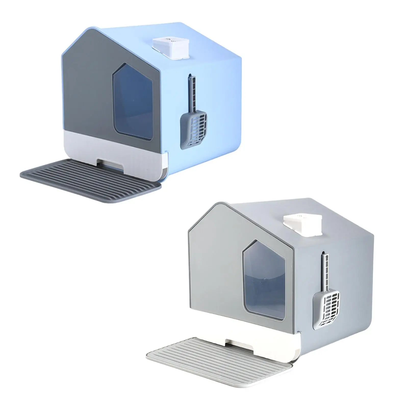 Caja de arena para gatos, casa de arena antisalpicaduras, fácil limpieza, inodoro para gatitos de alta cara, resistente con cajón, inodoro para gatos
