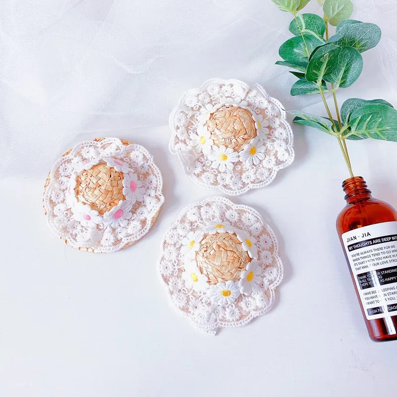 Primavera y verano sombrero de flores de encaje gato perro parasol sombrero de paja ropa para mascotas accesorios para cachorros sombrero para perros pequeños sombreros para perros gatos - imagen 5