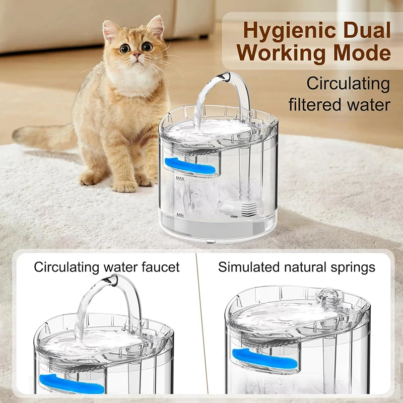 Dispensador de agua con Sensor de automatización para gatos, fuente de agua silenciosa eléctrica USB, recirculación, bebedero para gatos, suministros para mascotas, accesorio, 2L - imagen 3