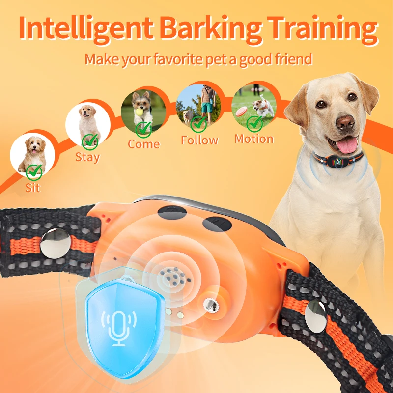 Collar antiladridos para perros inteligente con 2 modos de entrenamiento, Collar de choque para perros, Collar de entrenamiento de sensibilidad ajustable y resistente al agua para perros - imagen 2