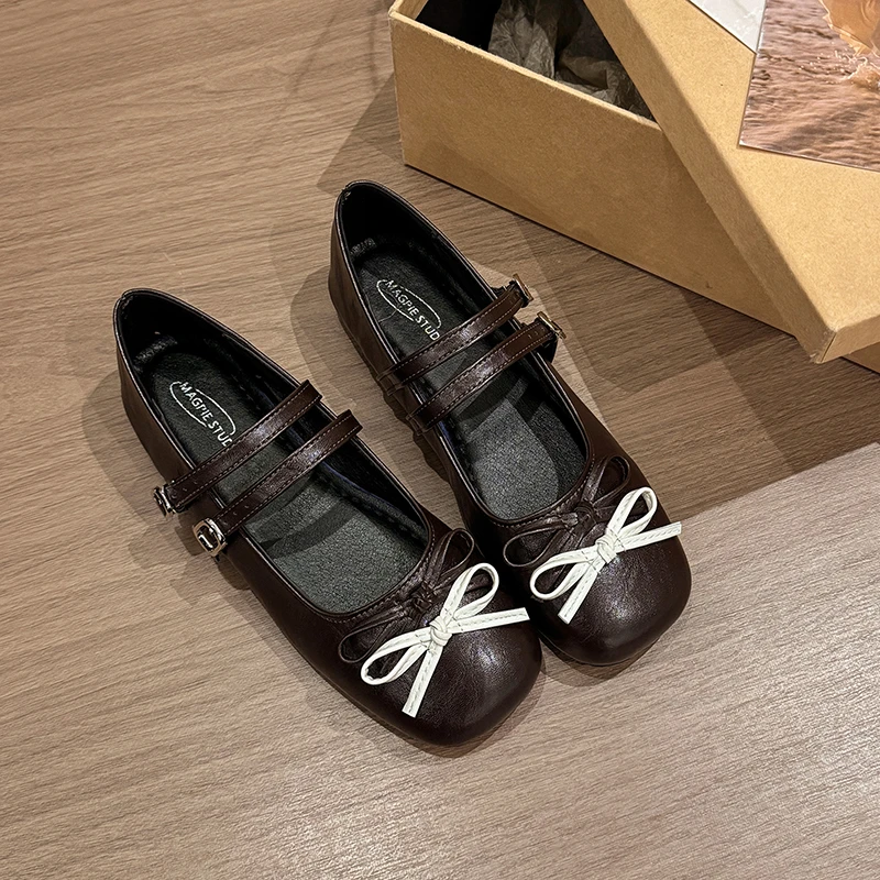 Zapatos planos para mujer punta redonda – Mocasines cómodos corte bajo - imagen 4