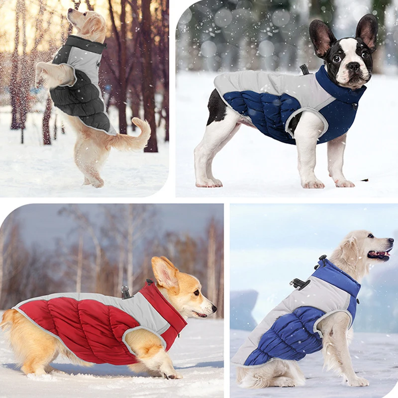 Chaqueta para perros grandes, ropa de invierno para perros, chaqueta reflectante para perros grandes, impermeable, a prueba de viento, abrigo cálido para mascotas, chaleco de pastor Labrador - imagen 4
