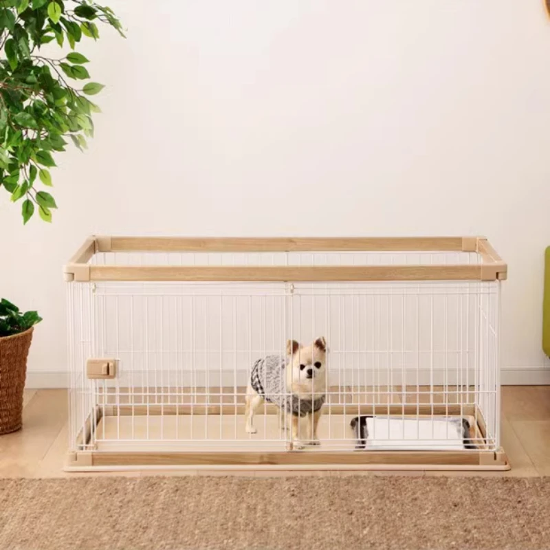 Jaula mediana para perros, valla para mascotas, muebles para el hogar, productos, accesorios, fácil limpieza, Metal, madera, Interior, Exterior, valla de patio portátil - imagen 4
