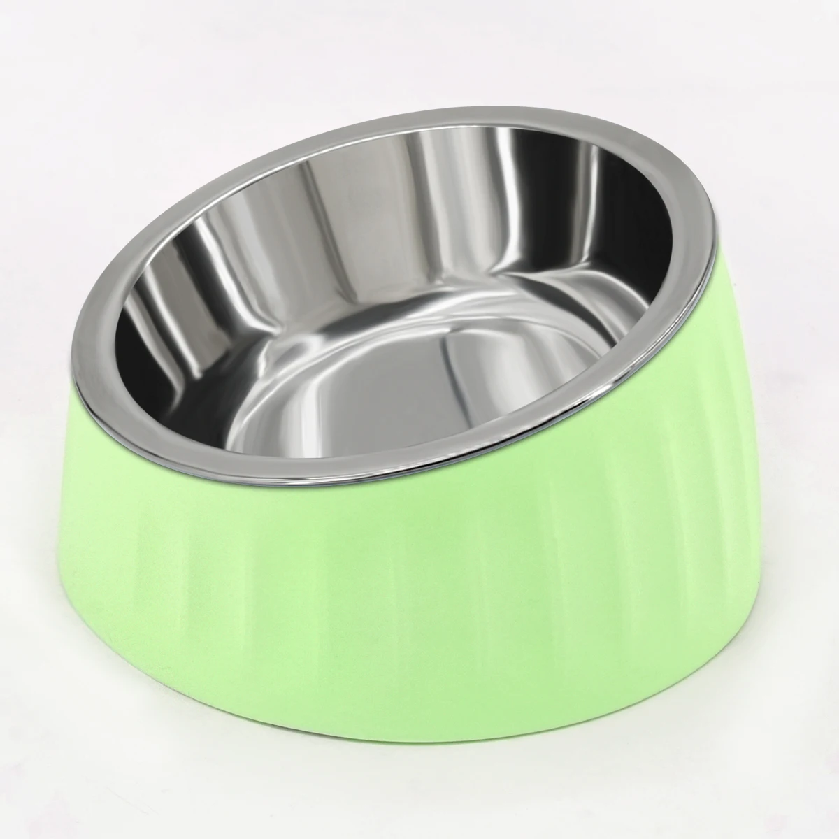 Cuenco de acero inoxidable para perros con boca oblicua para evitar voltar, cuenco antideslizante para perros, cuenco de alimentación para gatos, 1 ud. - imagen 5