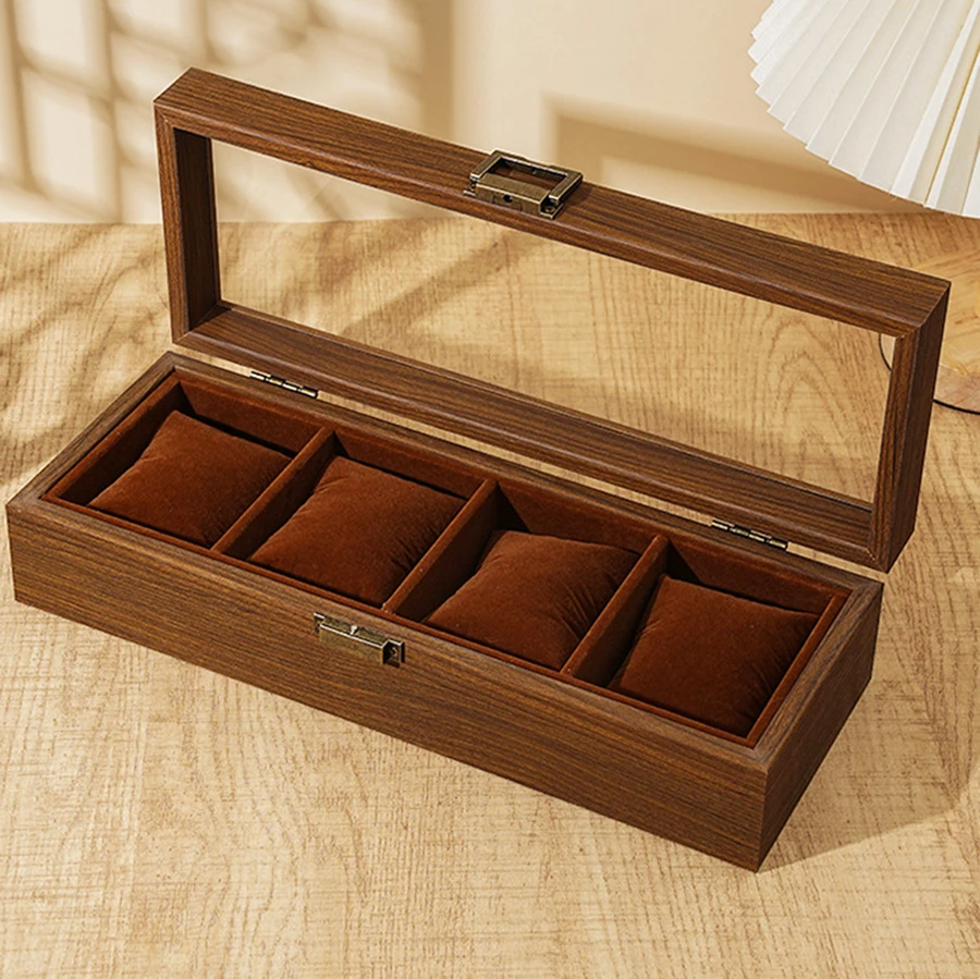 Caja de Madera Vintage para Relojes de Hombre - 6 Ranuras en Nogal - imagen 2