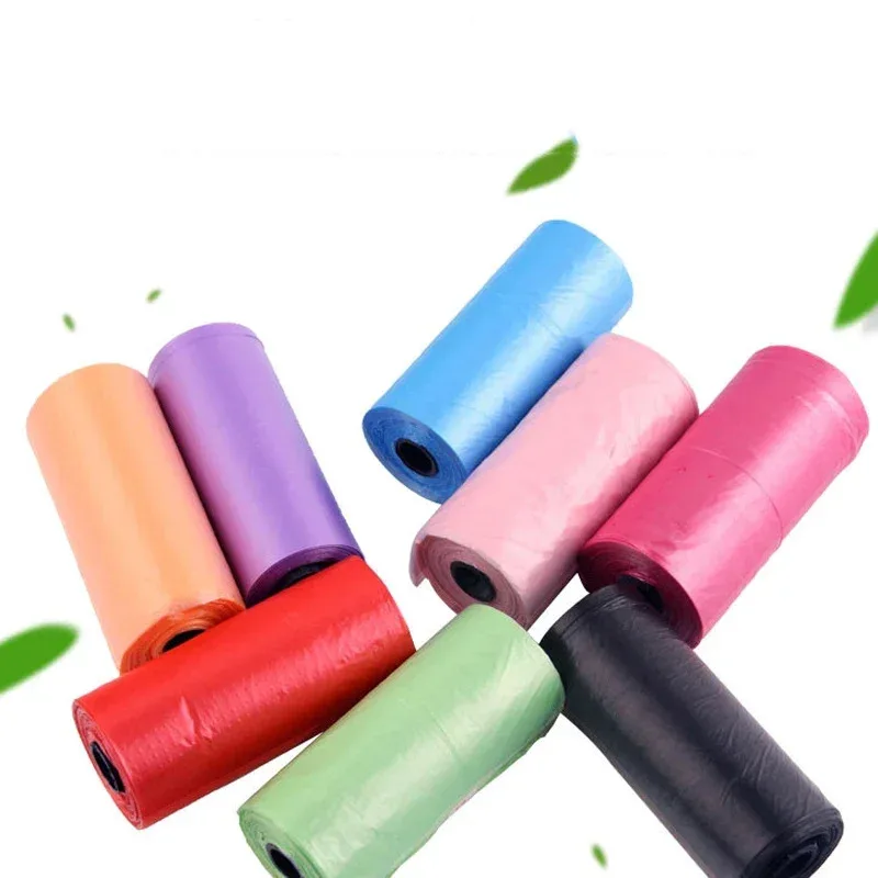 Paquete de 5 bolsas coloridas para residuos de mascotas, bolsas multicolores para excrementos de perros para limpieza de mascotas