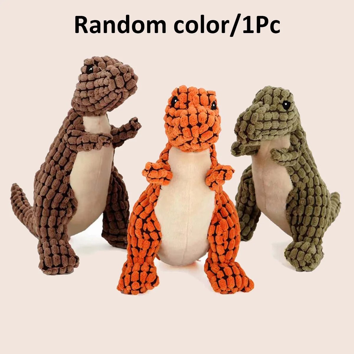 Juguete de peluche chirriante en forma de dinosaurio para perros - imagen 3