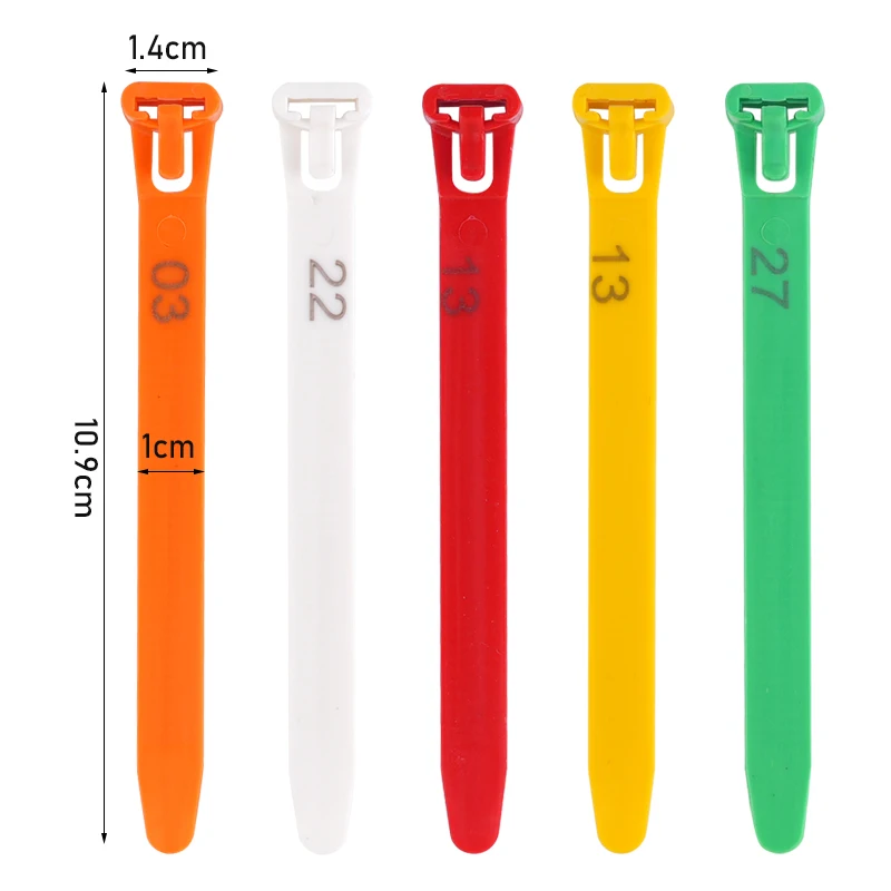 50 uds/100 Uds. Anillos ajustables para patas de pollo, 5 colores de diámetro, anillos para pies retráctiles flexibles para pollo y aves de corral, tarjeta para marcar aves de corral - imagen 2