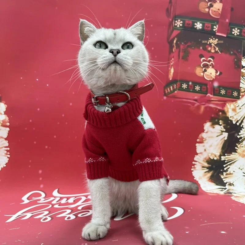 Suéter de punto para perros pequeños, ropa para cachorros, oso Pomerania, Navidad, otoño, invierno, más grueso, Año Nuevo - imagen 3