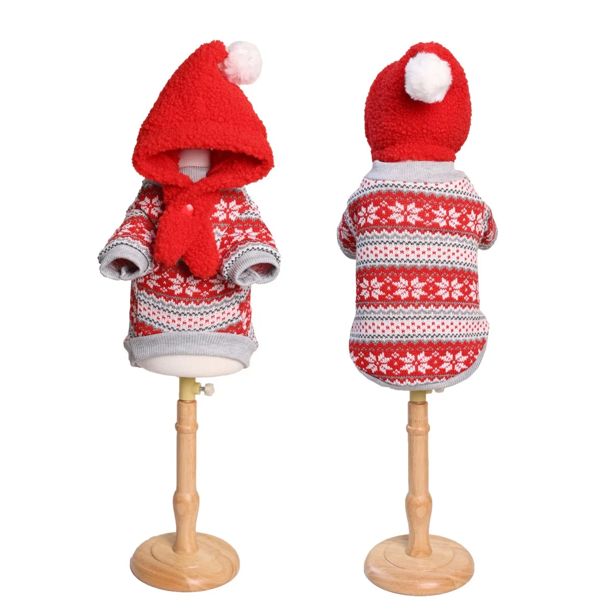 Lindo suéter de punto cálido para perros, ropa navideña para mascotas de otoño e invierno, suéter festivo de punto suave para cachorros pequeños y medianos - imagen 4