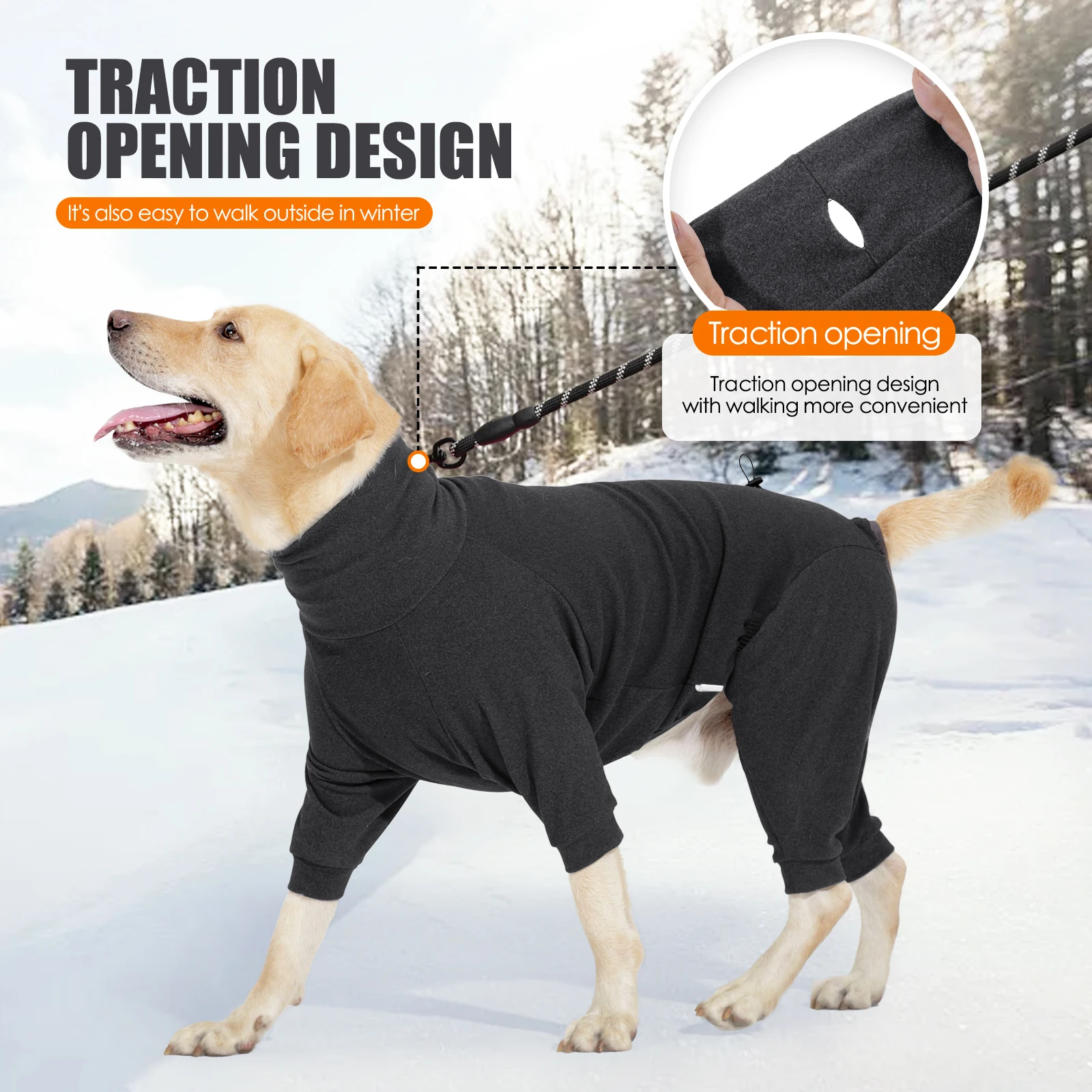 Abrigos de invierno para perros, chaquetas de cuello alto de 4 Patas, pijamas térmicos de lana de Coral para cachorros, suéteres para perros, abrigos cálidos para mascotas, ropa para gatos - imagen 4