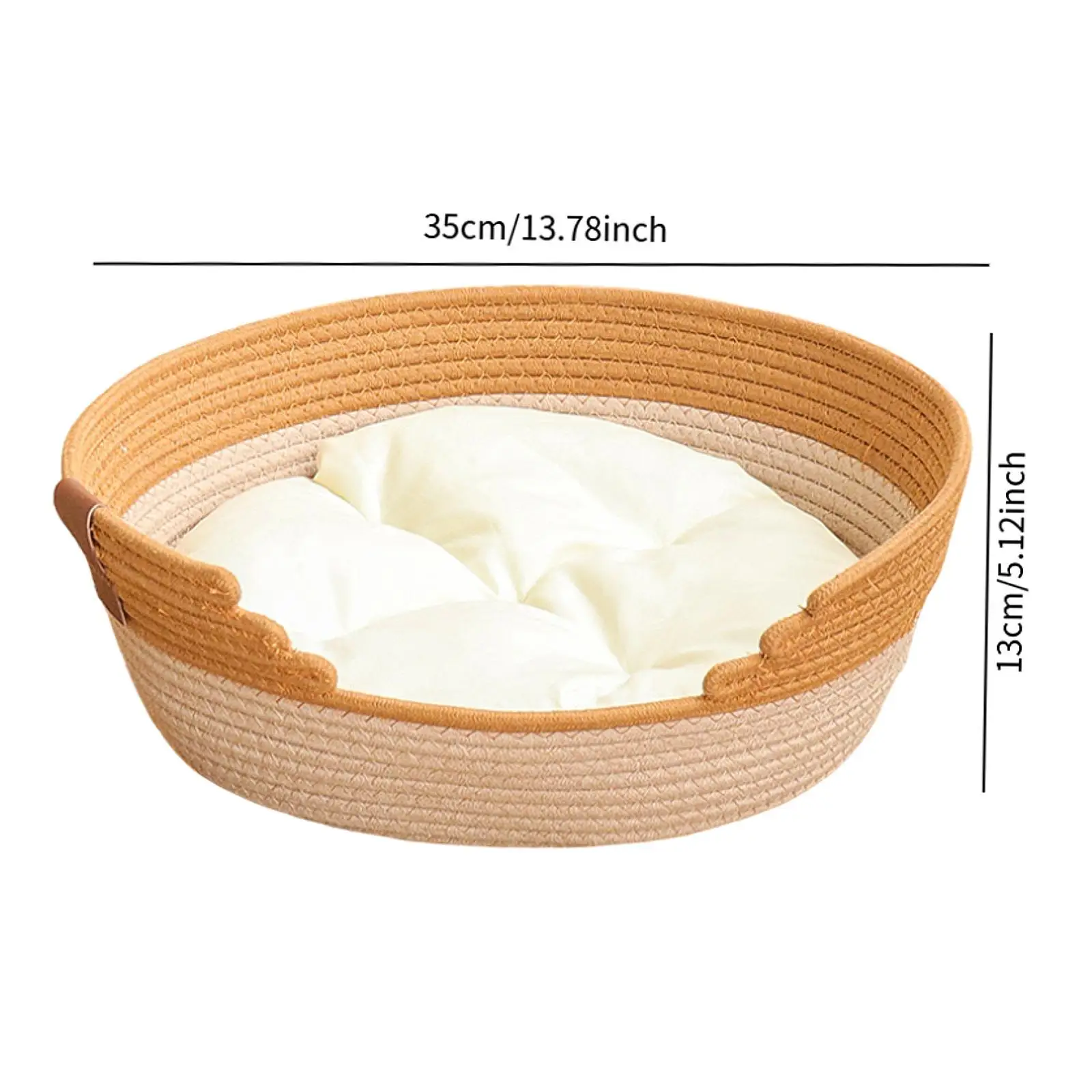 Woven Cat Bed Basket, Pet Accessories with Cushion, Breathable All Four Seasons Pet House Pet Bed for Furniture Protector Woven Cat Bed Basket, Pet Accessories with Cushion, Breathable All Four Seasons Pet House Pet Bed for Furniture Protector