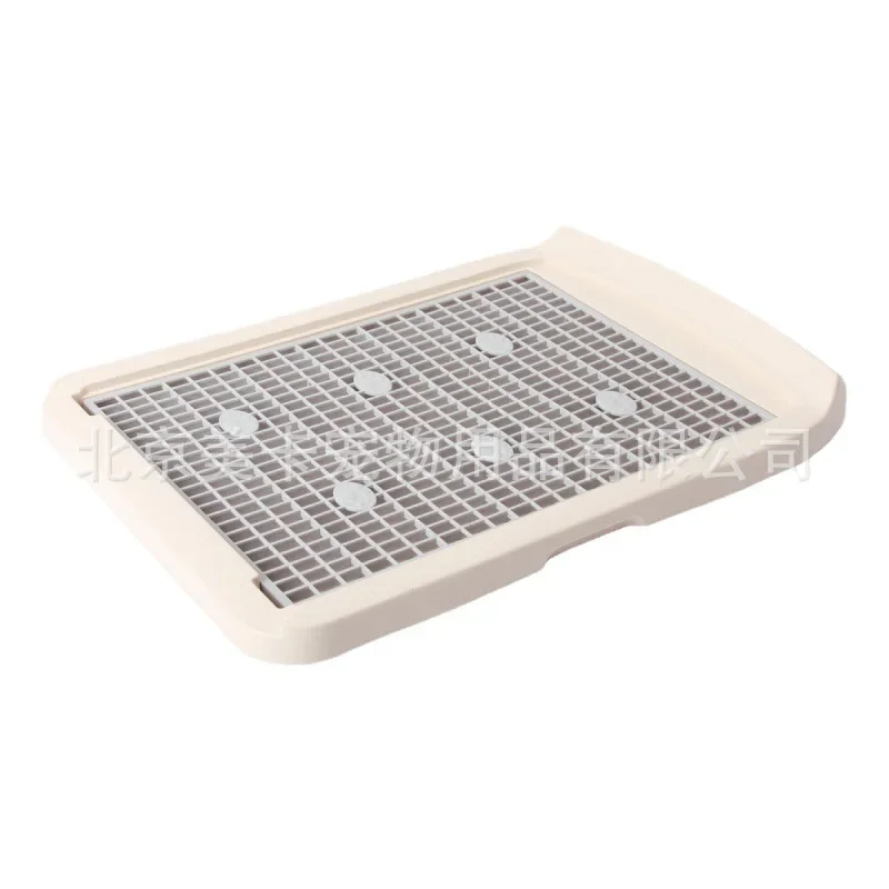 Inodoro plano grande para perros con columna, doble rejilla elevada, a prueba de salpicaduras, suministros para mascotas - imagen 5