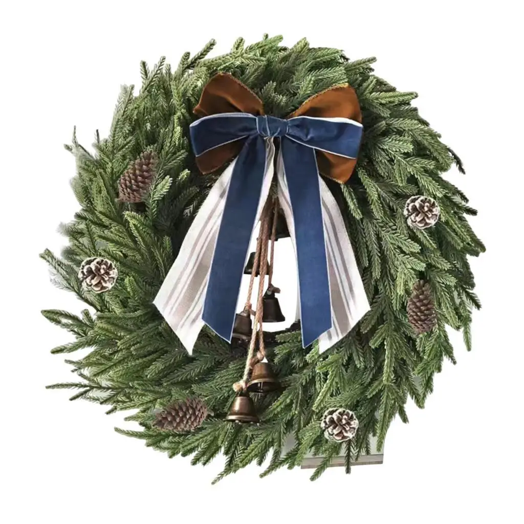 Christmas Wreath Outside Green Leaves Farmhouse Rustic Xmas Wreath Holiday Garland Decoration Front Door Wreath for Balcony Wall Christmas Wreath Outside Green Leaves Farmhouse Rustic Xmas Wreath Holiday Garland Decoration Front Door Wreath for Balcony Wall