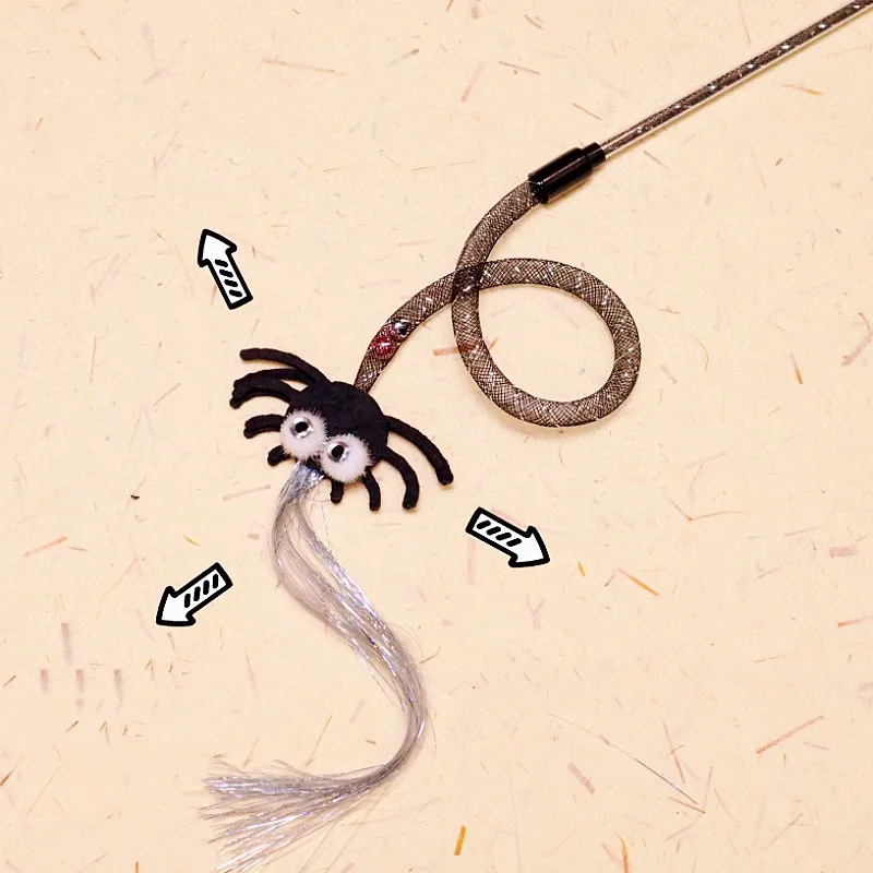 Juguete para gatos con plumas y borla mariposa interactivo seguro - imagen 2