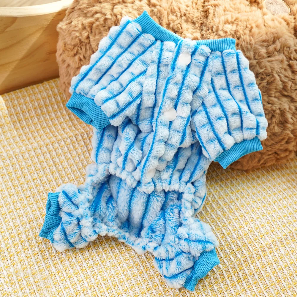 Lindo oso a rayas mono para perros primavera Otoño Invierno ropa para perros medianos y pequeños gatito cachorro sudadera suave abrigo para perros al aire libre - imagen 3